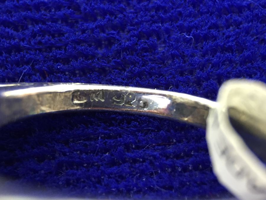 Sterling Silver And Marcasite Large Ring Signed Thailand Size 7 [Photo 12]