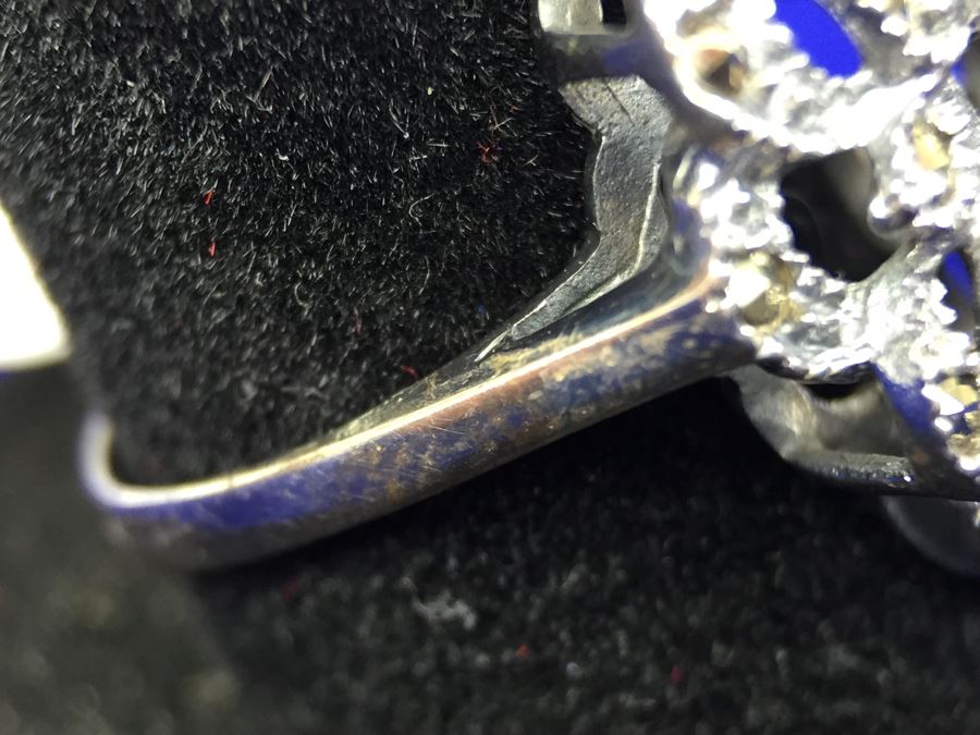 Sterling Silver And Marcasite Large Ring Signed Thailand Size 7 [Photo 11]