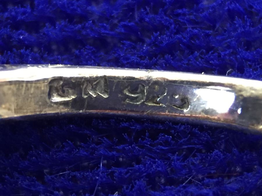 Sterling Silver And Marcasite Large Ring Signed Thailand Size 7 [Photo 13]