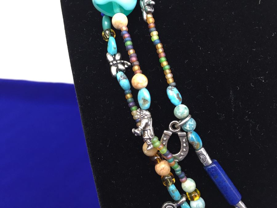 How The West Was Fun Navajo Sterling Silver Necklace Pendant Signed TM Taylor Sterling Attributed To Mary Tsosie [Photo 9]