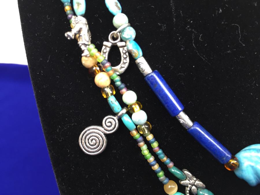 How The West Was Fun Navajo Sterling Silver Necklace Pendant Signed TM Taylor Sterling Attributed To Mary Tsosie [Photo 10]