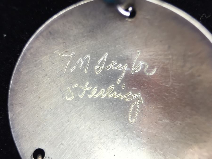 How The West Was Fun Navajo Sterling Silver Necklace Pendant Signed TM Taylor Sterling Attributed To Mary Tsosie [Photo 19]