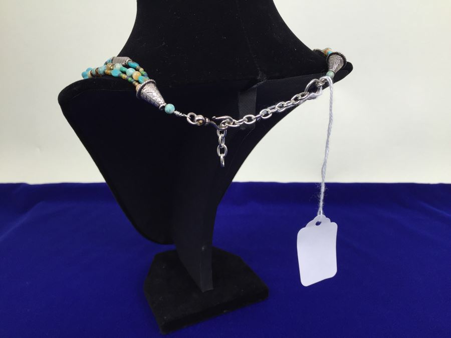 How The West Was Fun Navajo Sterling Silver Necklace Pendant Signed TM Taylor Sterling Attributed To Mary Tsosie [Photo 21]