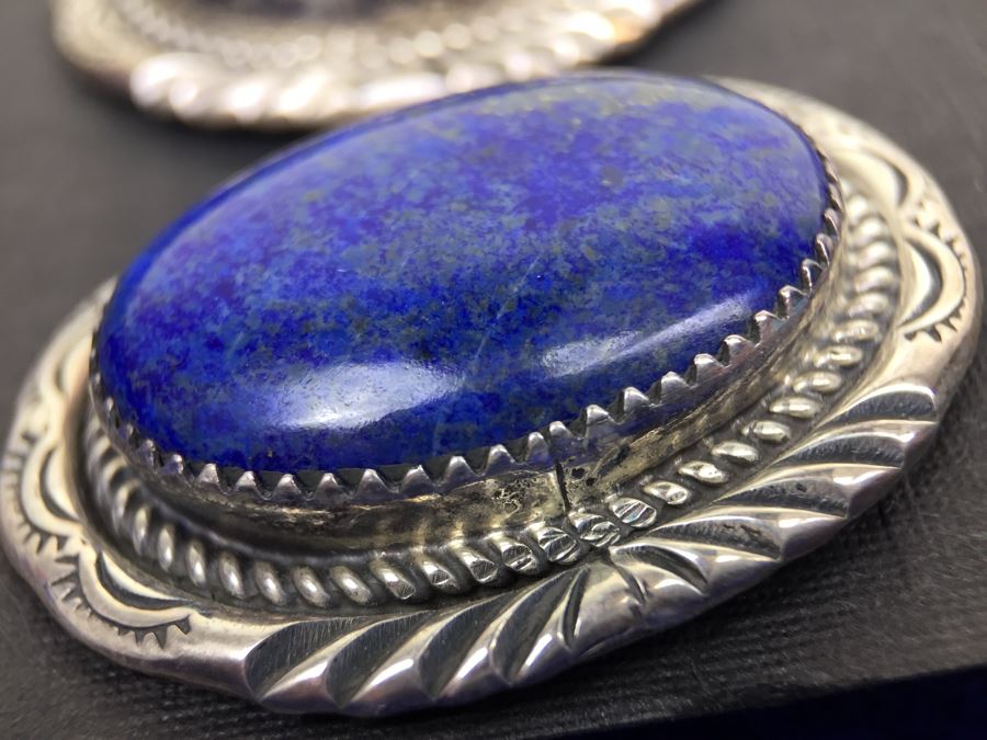 Sterling Silver Lapis Lazuli Pierced Earrings [Photo 7]