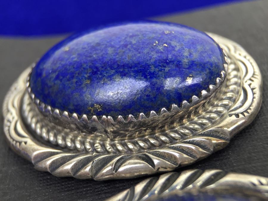 Sterling Silver Lapis Lazuli Pierced Earrings [Photo 8]