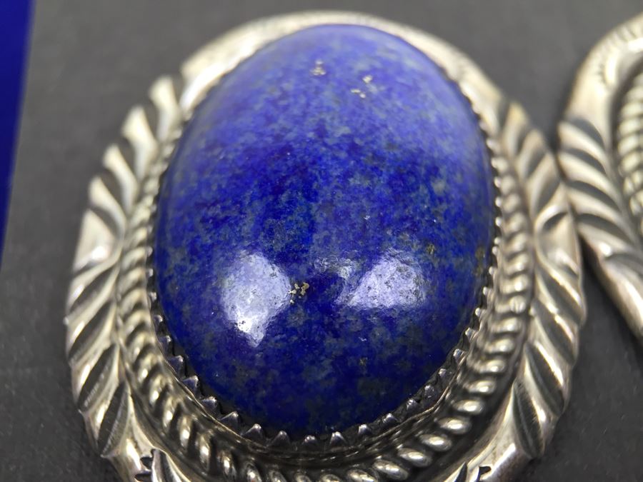 Sterling Silver Lapis Lazuli Pierced Earrings [Photo 6]