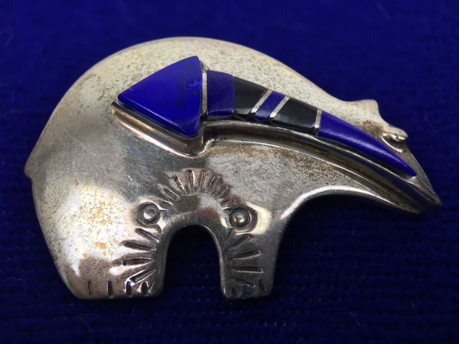 Sterling Silver Pendant Brooch Signed Native American [Photo 9]