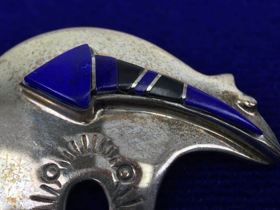 Sterling Silver Pendant Brooch Signed Native American [Photo 7]