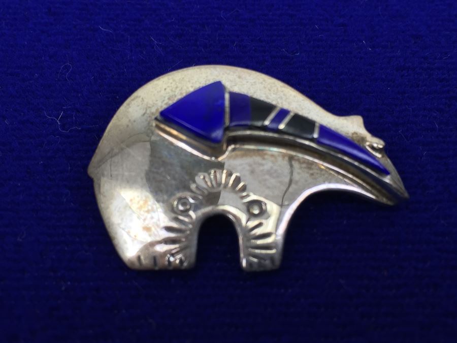 Sterling Silver Pendant Brooch Signed Native American [Photo 6]