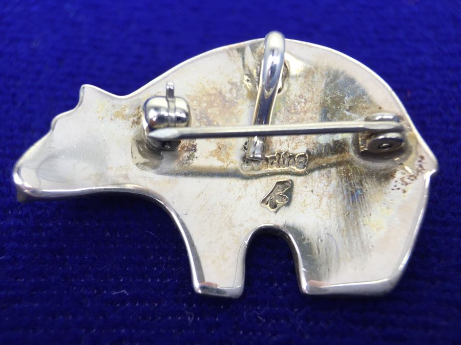 Sterling Silver Pendant Brooch Signed Native American [Photo 12]