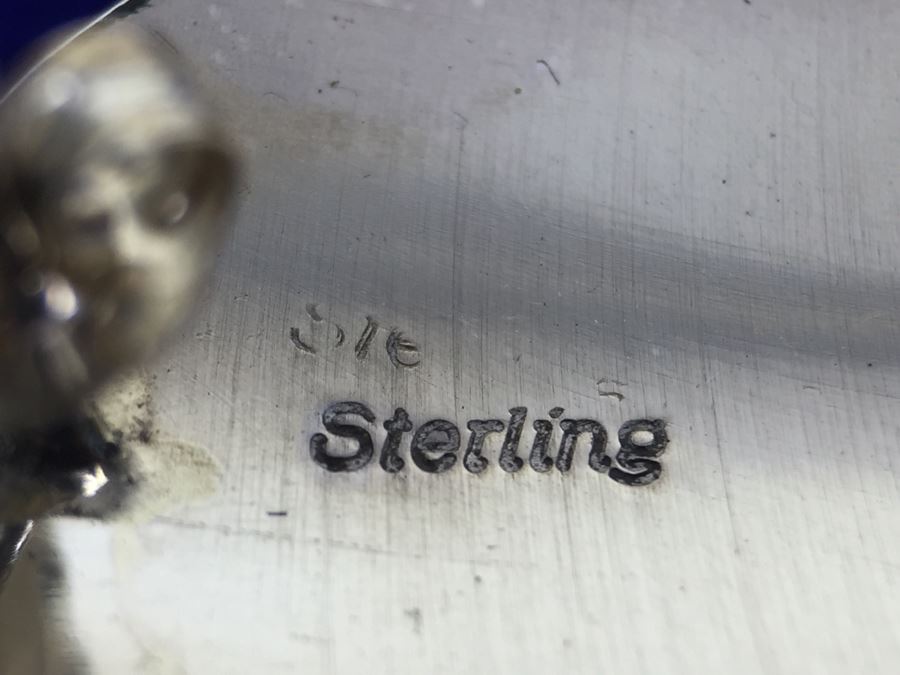 Sterling Silver Malachite Earrings Signed STE Sterling [Photo 9]