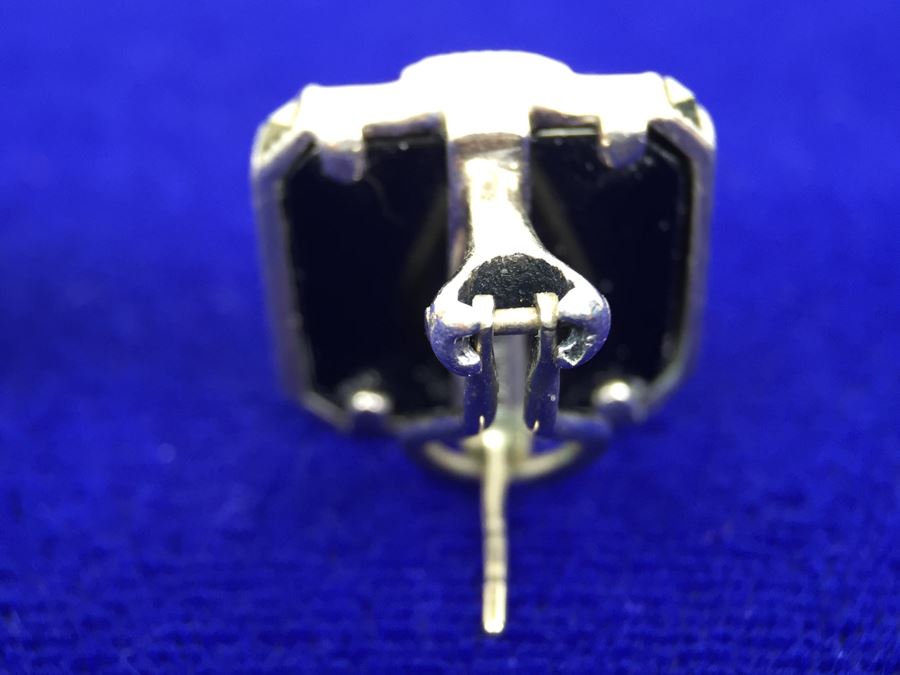 Vintage Sterling Silver Marcasite, Moonstone, Black Onyx Pierced Earrings Signed Sterling JJ Judith Jack [Photo 10]