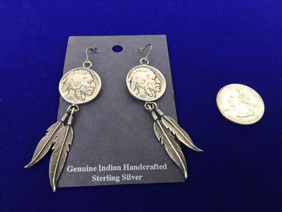 Native American Sterling Silver Earrings [Photo 4]