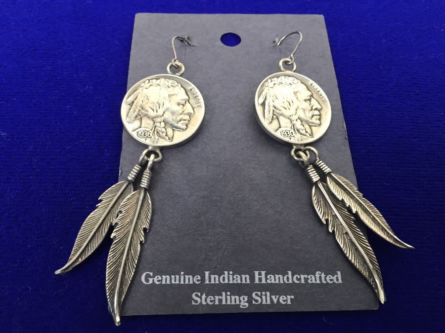 Native American Sterling Silver Earrings [Photo 1]