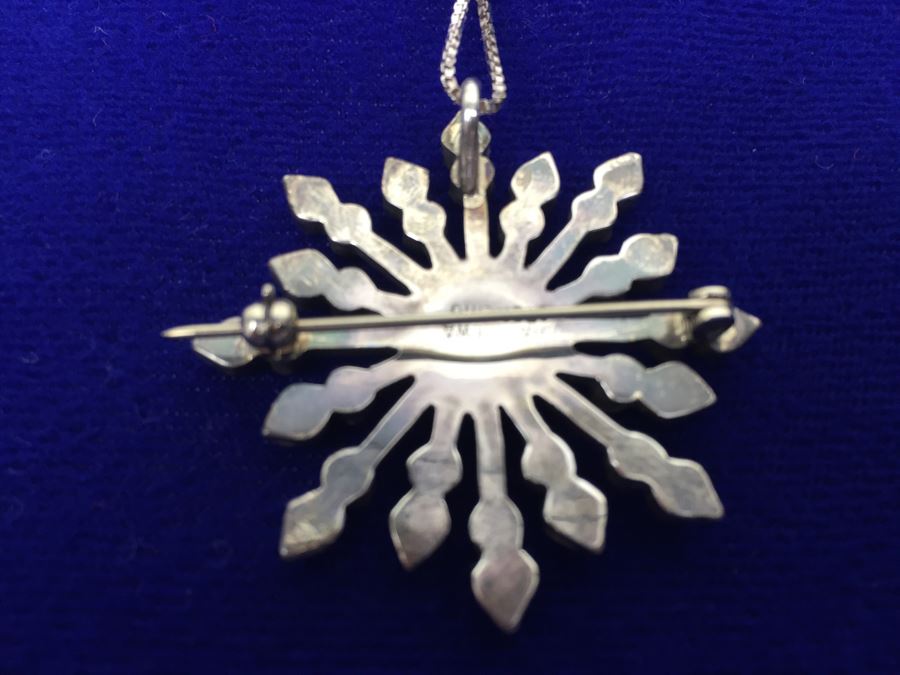 Zuni V Halusewa Sterling Silver Pendant Brooch With Sterling Silver Necklace NEW [Photo 20]