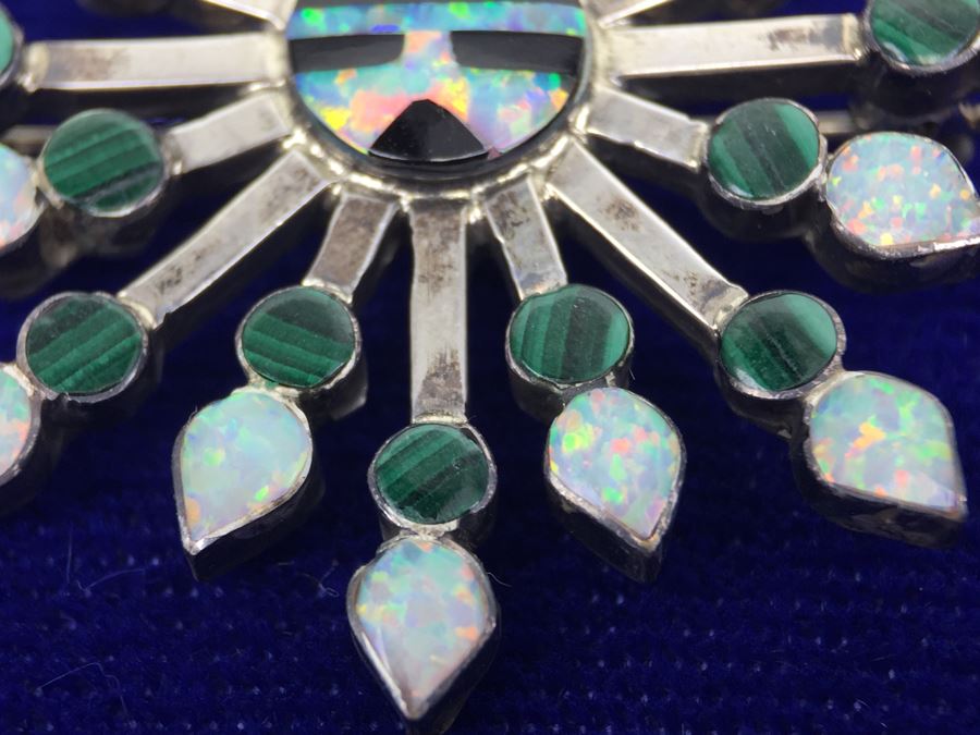 Zuni V Halusewa Sterling Silver Pendant Brooch With Sterling Silver Necklace NEW [Photo 17]