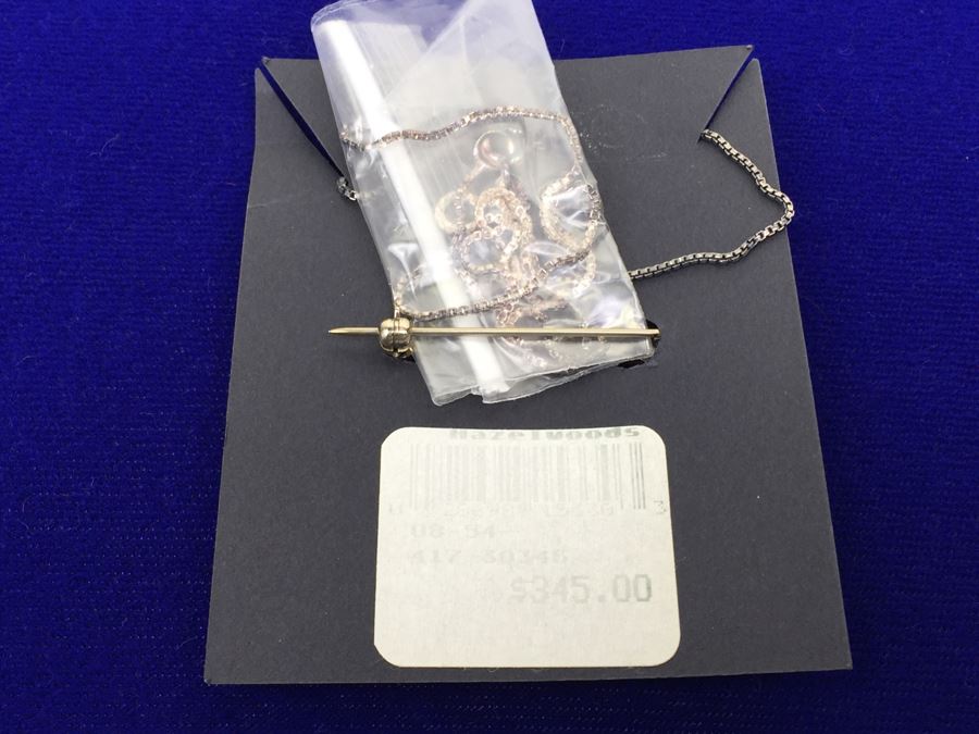 Zuni V Halusewa Sterling Silver Pendant Brooch With Sterling Silver Necklace NEW [Photo 5]