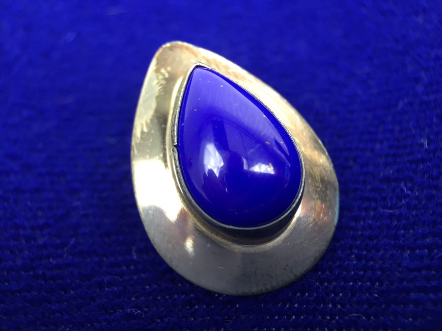 Vintage Sterling Silver Navajo Teardrop Pierced Earrings Signed RWF [Photo 7]