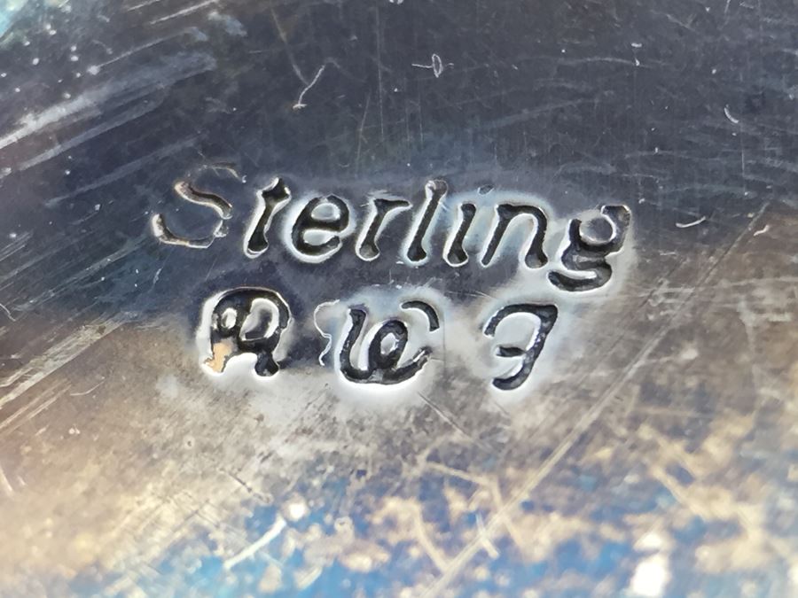 Vintage Sterling Silver Navajo Teardrop Pierced Earrings Signed RWF [Photo 8]