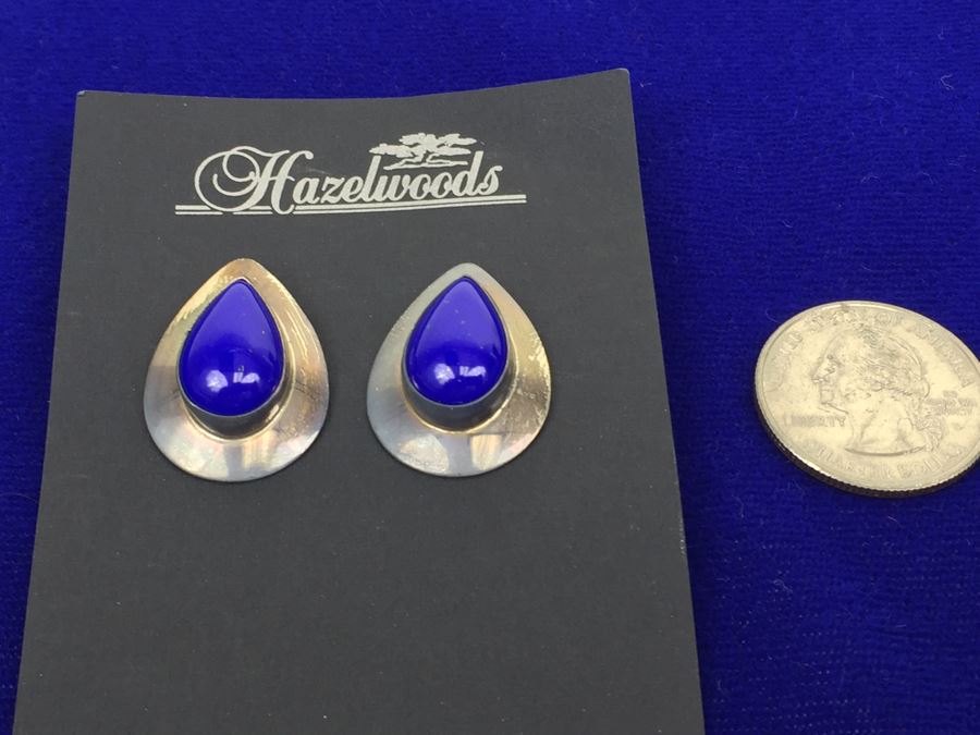 Vintage Sterling Silver Navajo Teardrop Pierced Earrings Signed RWF [Photo 4]