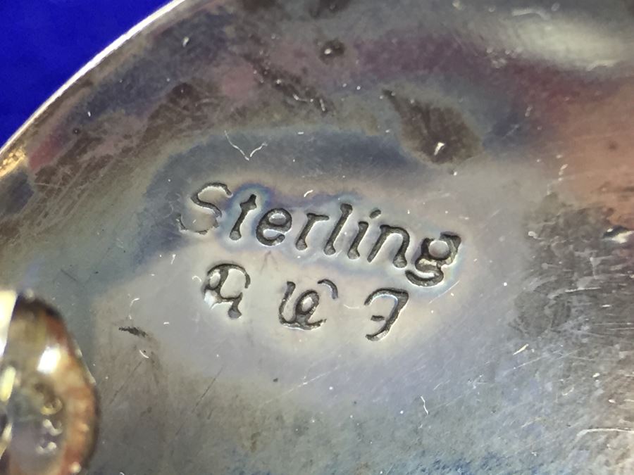 Vintage Sterling Silver Navajo Teardrop Pierced Earrings Signed RWF [Photo 3]