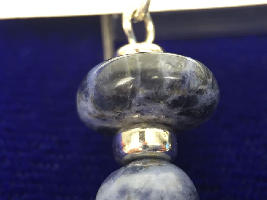 Sodalite Beads And Sterling Silver Earrings [Photo 4]