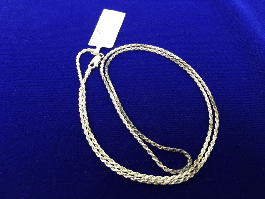 Sterling Silver 24' Italian Rope Chain Necklace NEW [Photo 2]