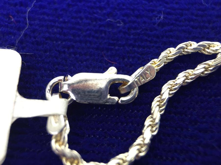Sterling Silver 24' Italian Rope Chain Necklace NEW [Photo 5]