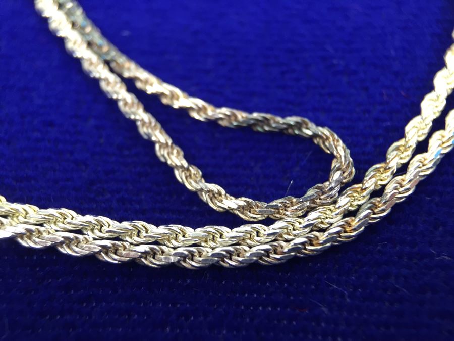 Sterling Silver 24' Italian Rope Chain Necklace NEW [Photo 3]