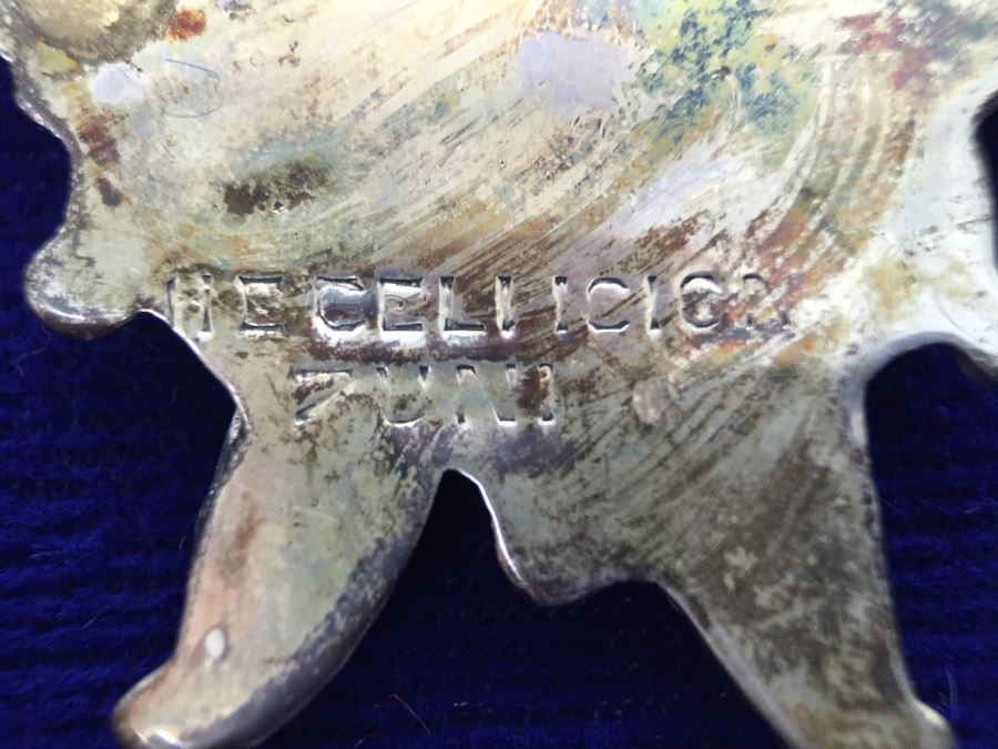 H E CELLICION, ZUNI Sterling Silver Pendant Brooch [Photo 13]