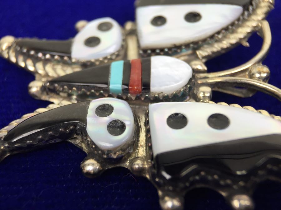 H E CELLICION, ZUNI Sterling Silver Pendant Brooch [Photo 10]