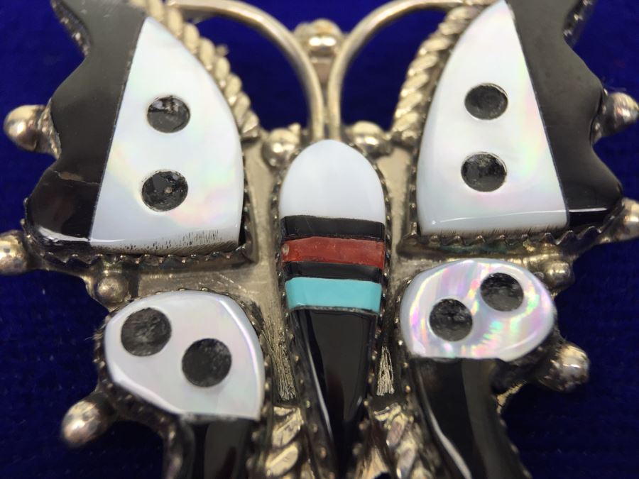 H E CELLICION, ZUNI Sterling Silver Pendant Brooch [Photo 8]