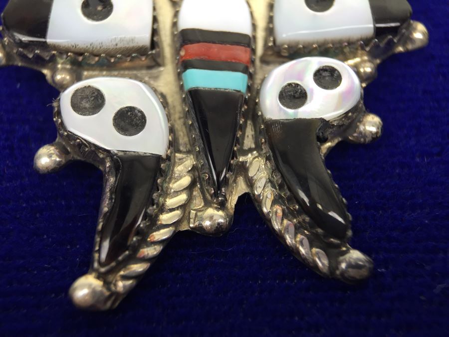 H E CELLICION, ZUNI Sterling Silver Pendant Brooch [Photo 7]