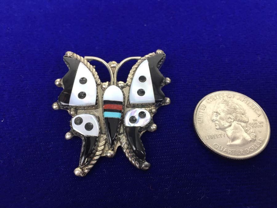 H E CELLICION, ZUNI Sterling Silver Pendant Brooch [Photo 4]