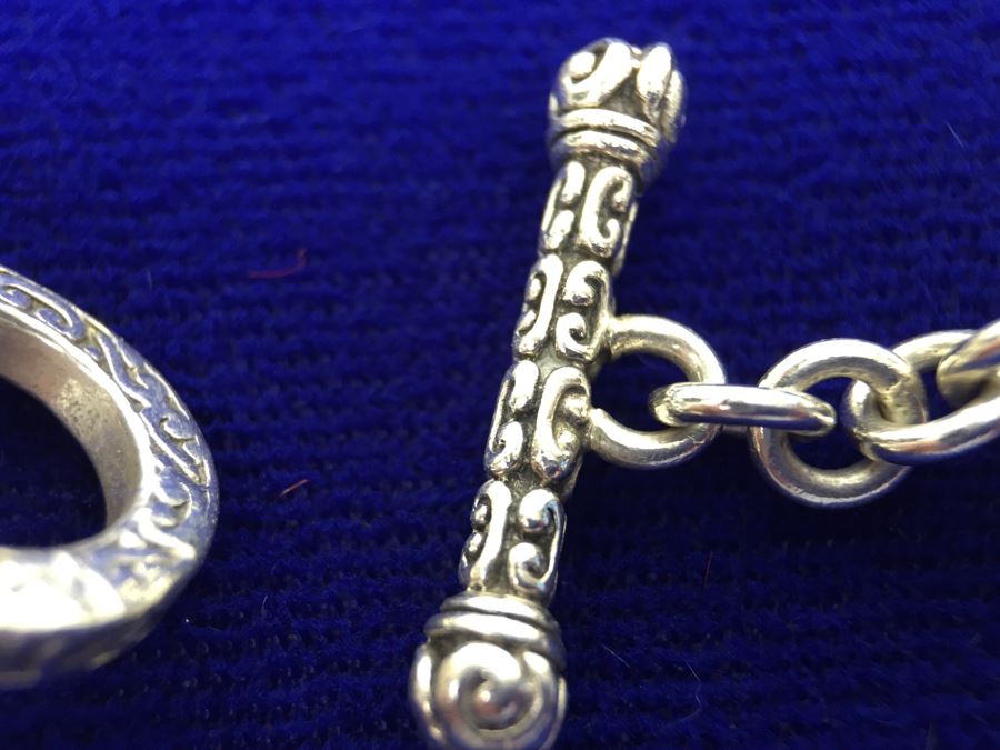 Stunning Sterling Silver And 18K Gold Diamond Bracelet Signed EFFY BH 40g [Photo 11]