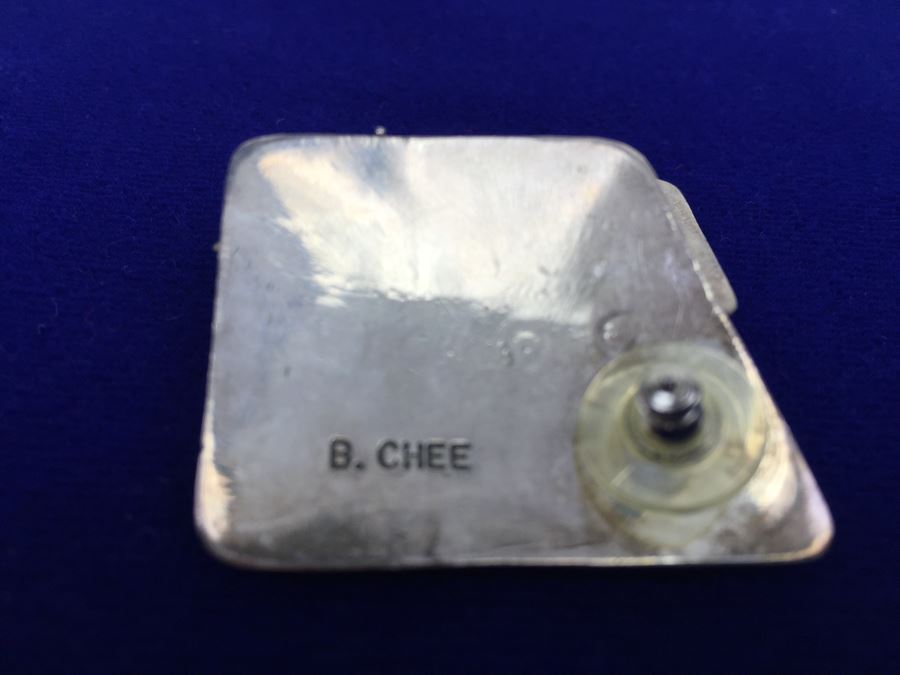 Vintage Sterling Silver Navajo Multi Stone Garnet Earrings Signed B. CHEE 'Ben Chee' [Photo 3]