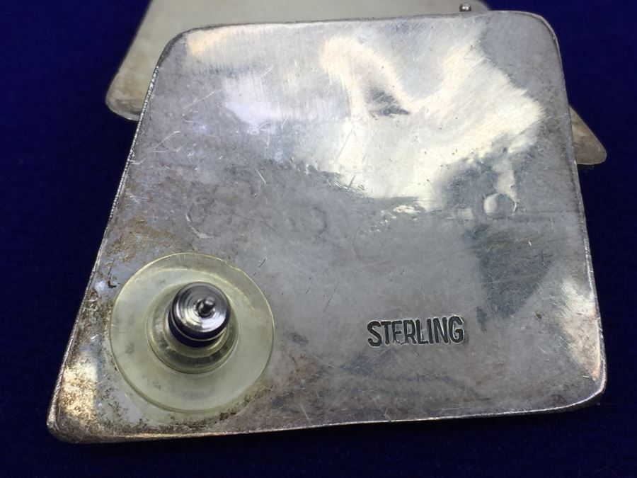 Vintage Sterling Silver Navajo Multi Stone Garnet Earrings Signed B. CHEE 'Ben Chee' [Photo 6]