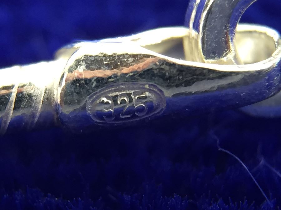 Sterling Silver Italy Chain Necklace With Silver Leaf Pendant And Matching Leaf Earrings [Photo 20]