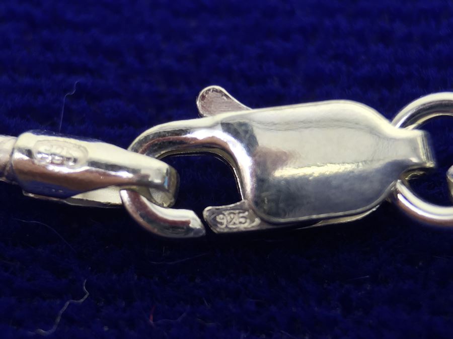 Sterling Silver Italy Chain Necklace With Silver Leaf Pendant And Matching Leaf Earrings [Photo 17]