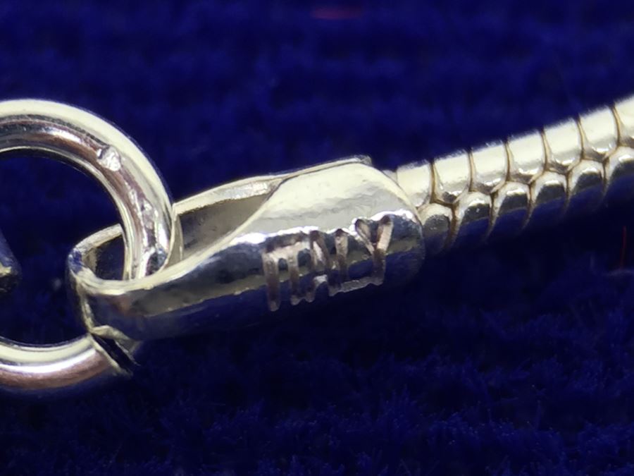 Sterling Silver Italy Chain Necklace With Silver Leaf Pendant And Matching Leaf Earrings [Photo 18]