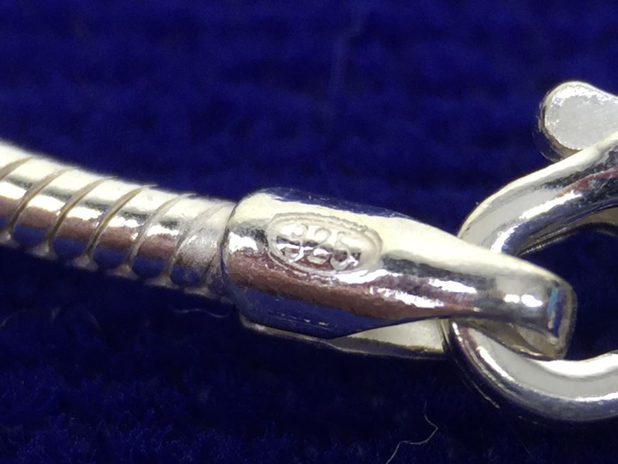 Sterling Silver Italy Chain Necklace With Silver Leaf Pendant And Matching Leaf Earrings [Photo 19]