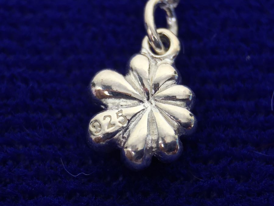 Larimar CZ Slider In Sterling Silver With Sterling Silver Necklace Signed 19g [Photo 21]