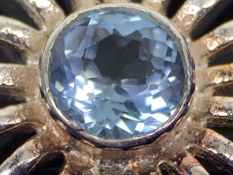 Blue Topaz Drop Earrings In Sterling Silver [Photo 6]