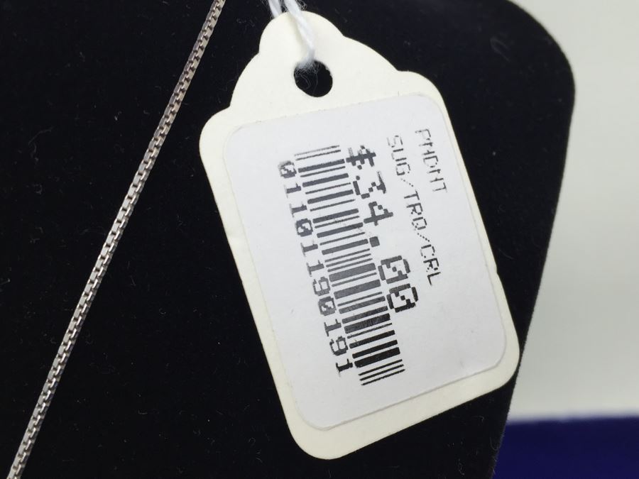 Sterling Silver Multi Stone Pendant Signed QT Sterling With Sterling Silver Italy Chain Necklace 7g [Photo 8]