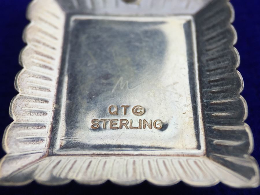 Sterling Silver Multi Stone Pendant Signed QT Sterling With Sterling Silver Italy Chain Necklace 7g [Photo 13]