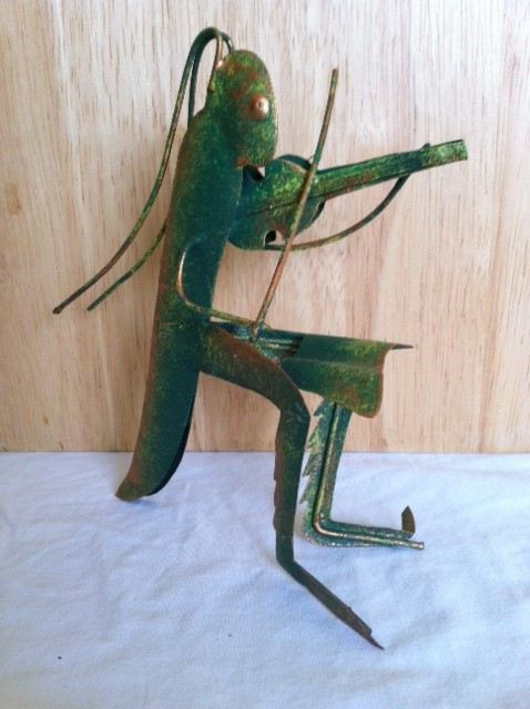 Whimsical Metal Grasshopper Musician Lot [Photo 3]