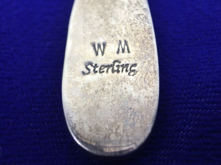Sterling Silver Native American Pendant Signed WM With Sterling Silver Italy Necklace [Photo 4]