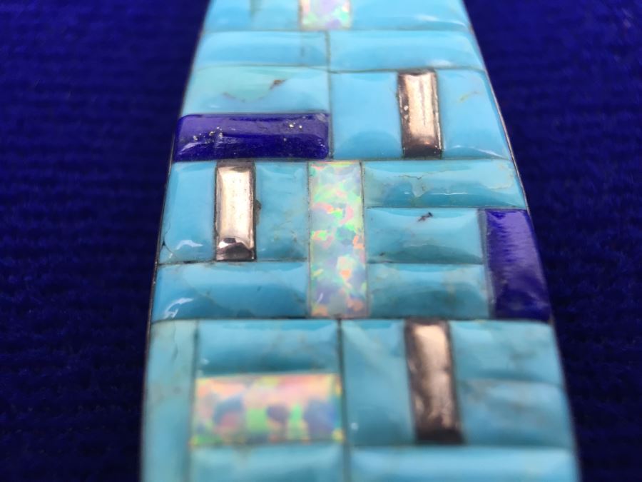 Sterling Silver Native American Pendant Signed WM With Sterling Silver Italy Necklace [Photo 9]