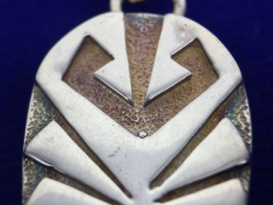 Sterling Silver Native American Pendant With Black Onyx Necklace 39g New With Tags [Photo 16]