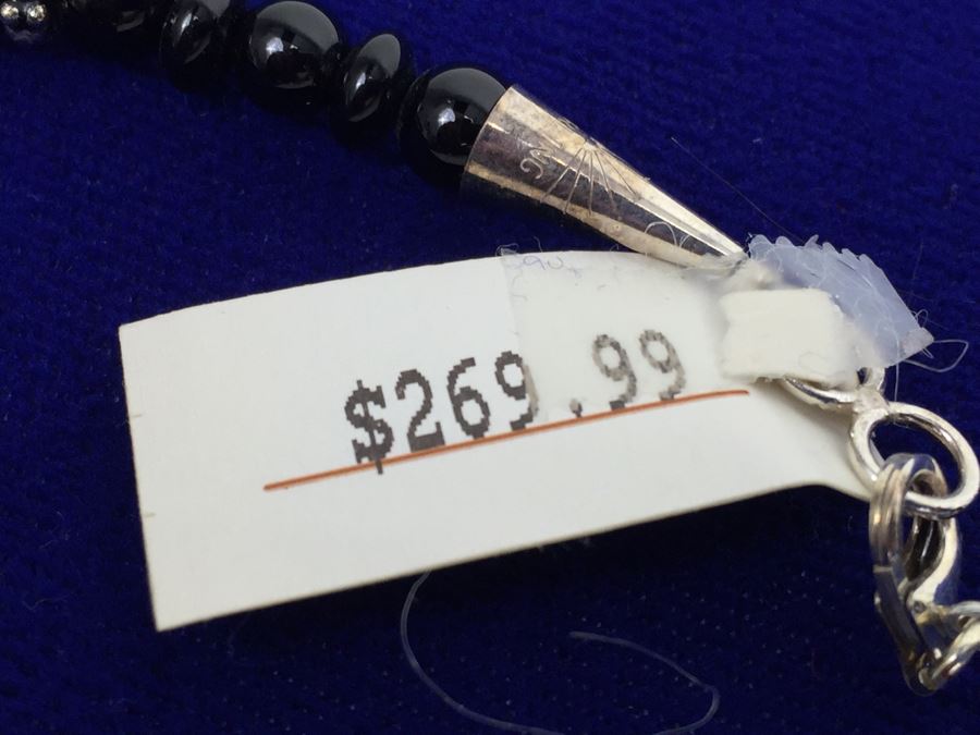 Sterling Silver Native American Pendant With Black Onyx Necklace 39g New With Tags [Photo 3]